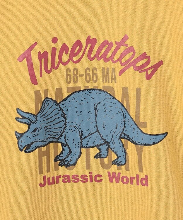 ANY KIDS 恐竜プリント 裏毛トレーナー マスタード