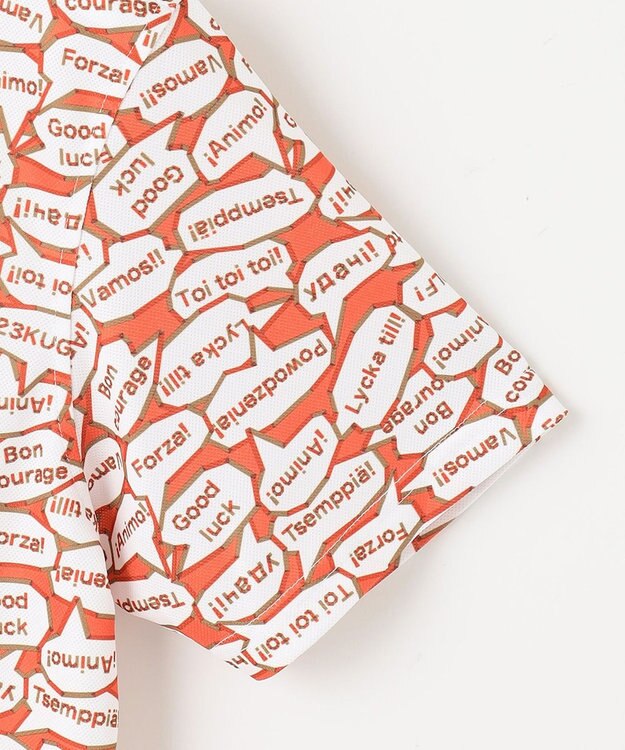 23区GOLF 【MEN】【キングサイズ/吸水速乾/UVカット】YELL総柄プリントポロシャツ オレンジ系5