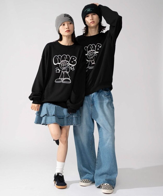 WEGO 【2025年秋冬新作/SMLXLサイズ展開/ユニセックス着用ITEM】アソートグラフィックプルオーバー 柄3