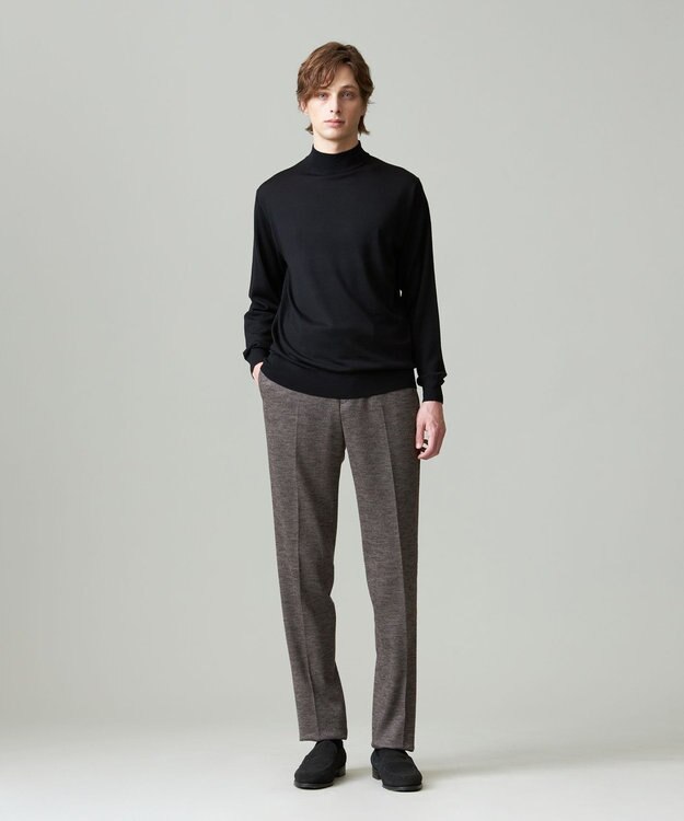 J.PRESS MEN 【WEB限定カラー有】オメガツイスト ハイゲージ モックネックニット ブラック系