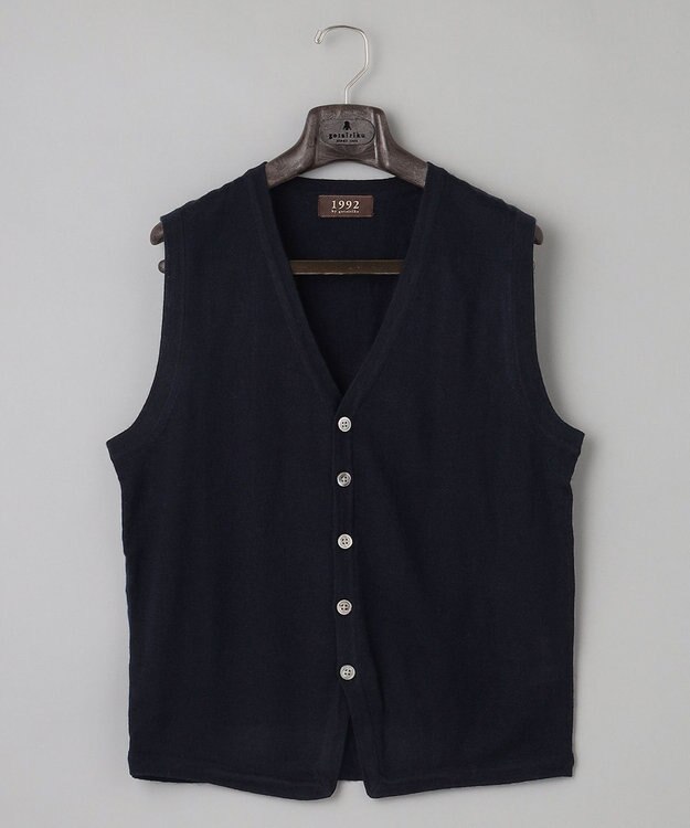 GOTAIRIKU 【ベーシックニット】ハイゲージニットベスト ネイビー系