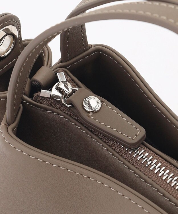 Y'SACCS カウレザー すっきり2wayミニトート グレージュ