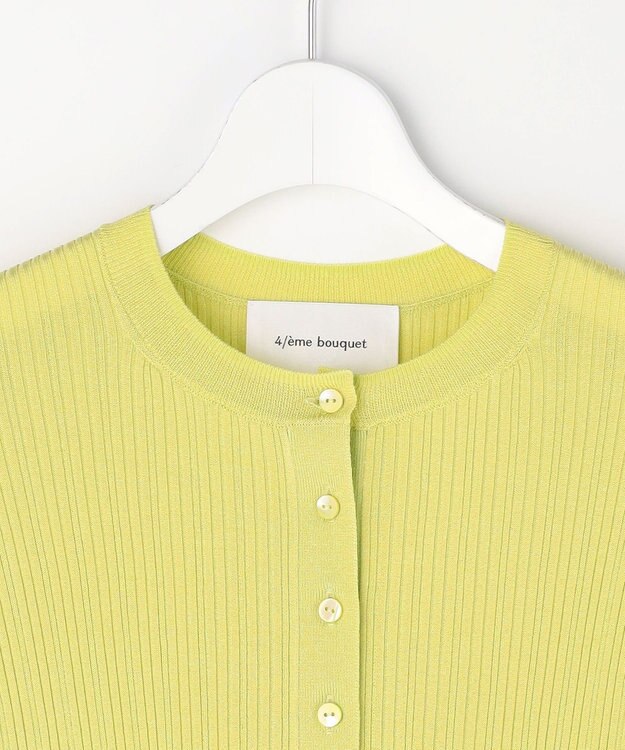 自由区 【カトリエムブーケ】Cotes melangees a la soie ヘンリーネックトップス グリーン