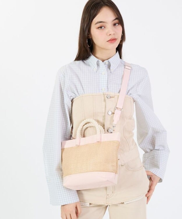 LeSportsac TOP HANDLE CROSSBODY/ピーチブラッシュラフィア ピーチブラッシュラフィア