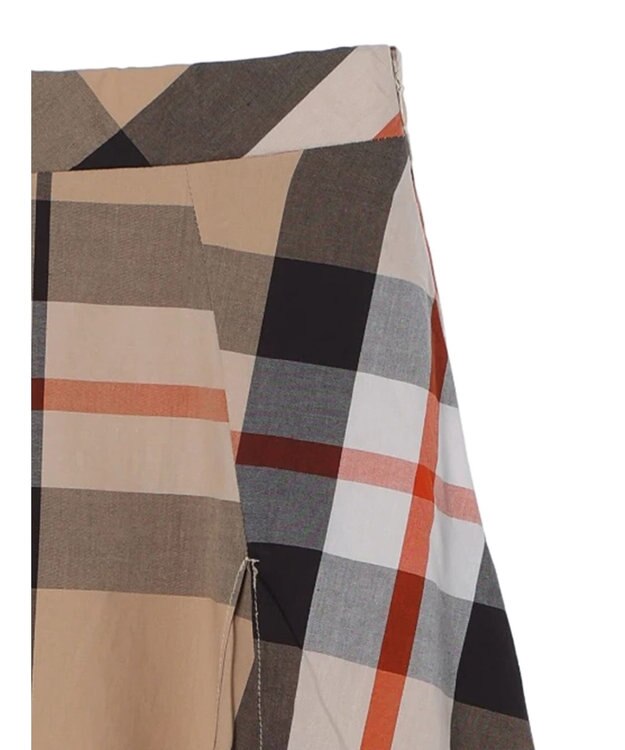 earth music&ecology ＢＩＧチェックフレアスカート Beige