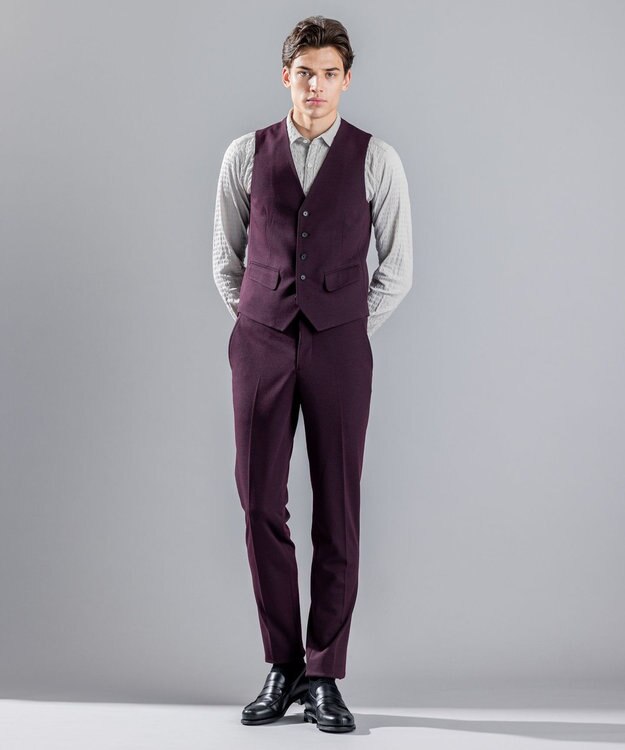 JOSEPH HOMME ウーステッドモックロディ　ジレ ワイン系