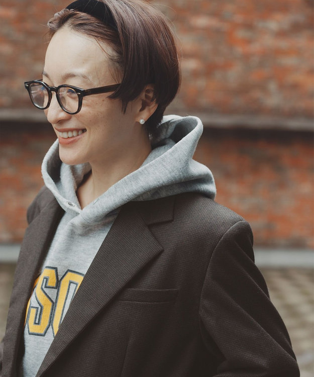 #Newans 【高山都さんコラボ】オーバーサイズテーラードジャケット ブラウンチェック