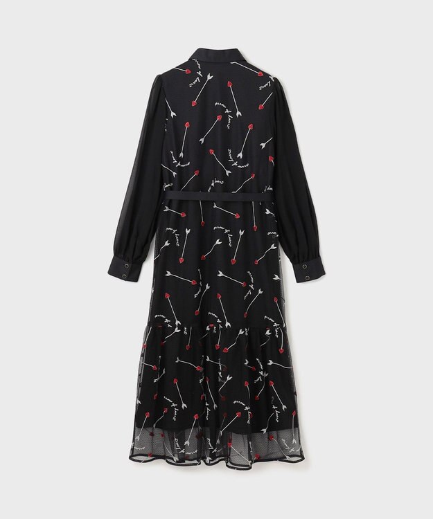 GRACE CONTINENTAL ハートアロー刺繍ワンピース ブラック