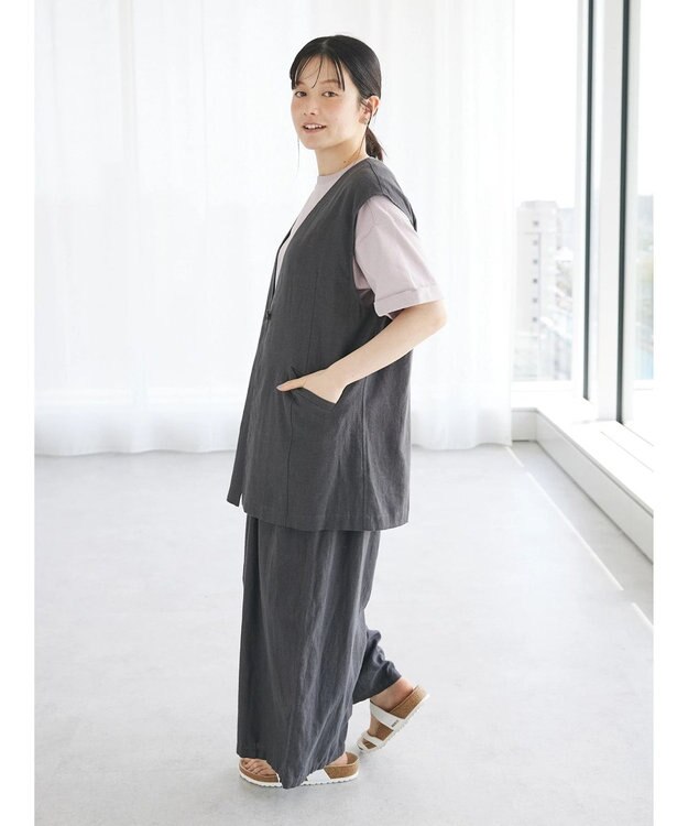 CRAFT STANDARD BOUTIQUE 【キナリノ別注】リネンレーヨンジレベスト Charcoal Gray