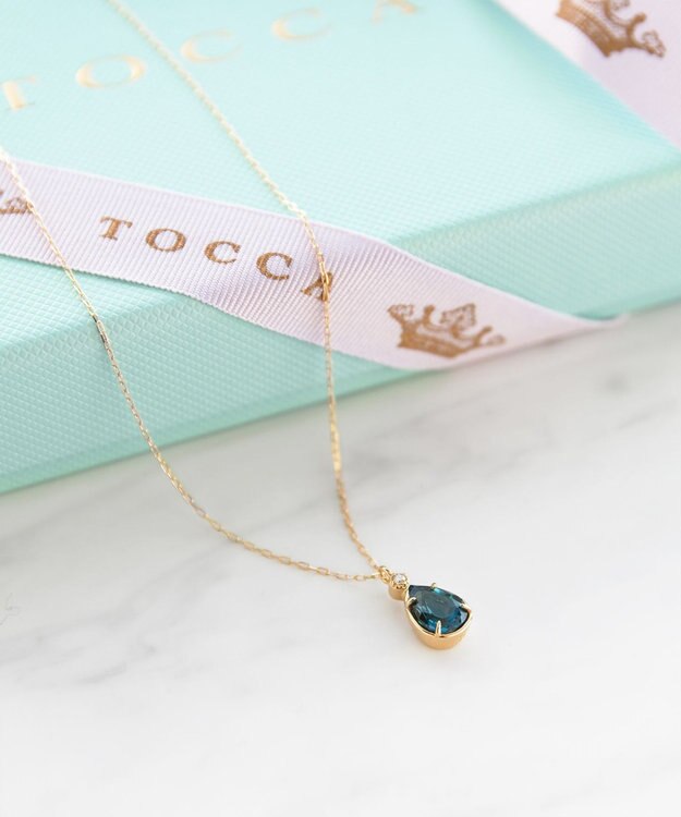 TOCCA 【WEB＆数量限定】PIECE OF FLOWER NECKLACE K18 ロンドンブルートパーズ ダイヤモンド ネックレス ロンドンブルートパーズ
