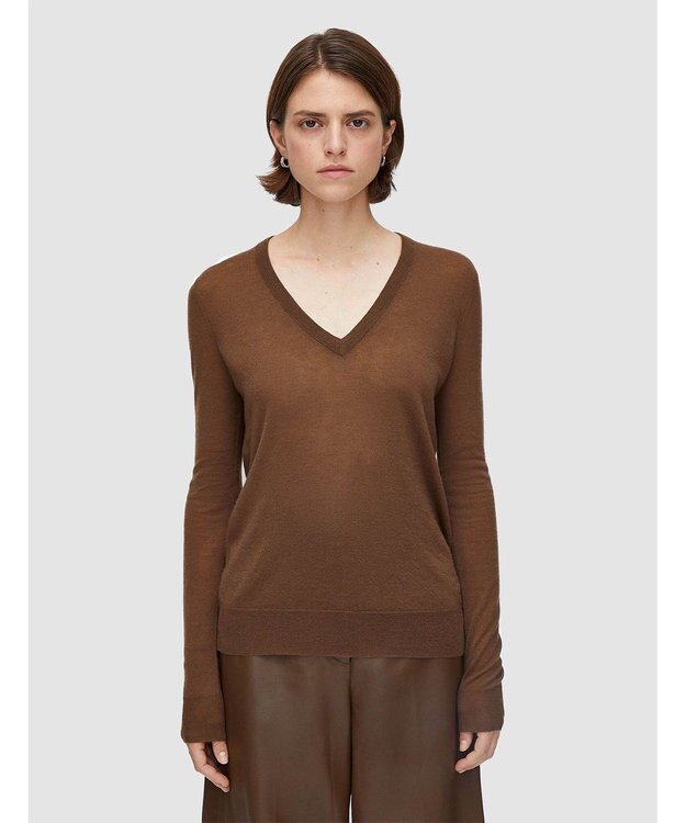 JOSEPH 【洗える】キャッシュエアー　Vネックニット Arabica