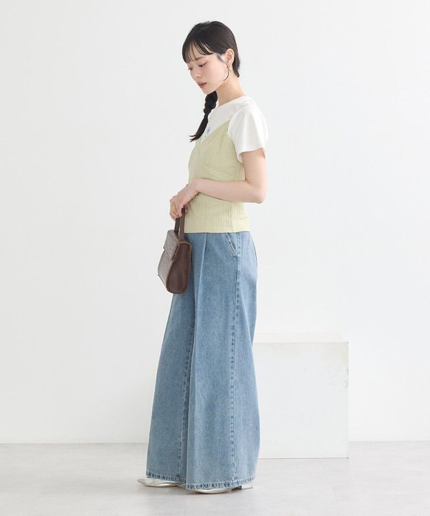 earth music&ecology アイレットレースキャミ Light Green