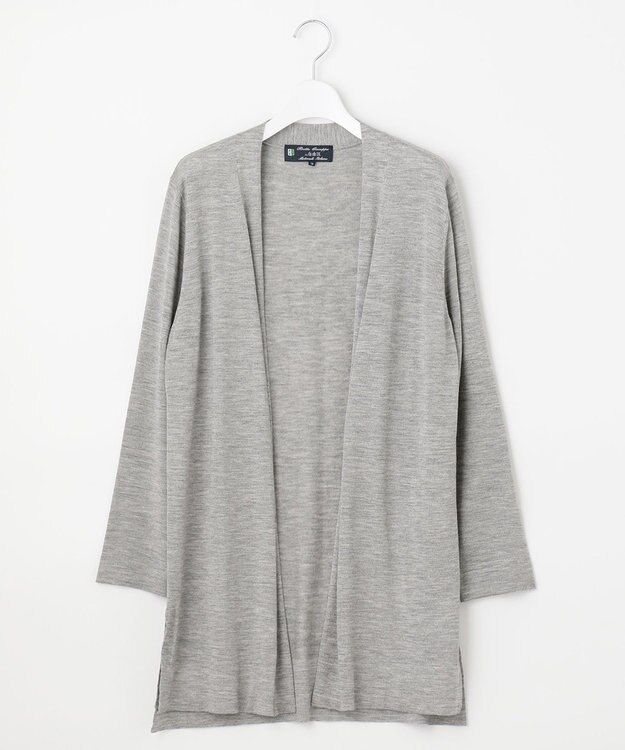 自由区 【洗える/Sサイズ有】カシミヤシルクブレンド ニットカーディガン ライトグレー系