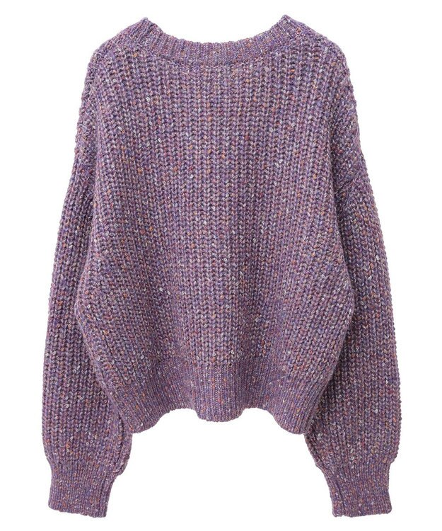 Green Parks ｍｉｘラメショートニットプルオーバー Purple