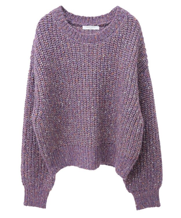 Green Parks ｍｉｘラメショートニットプルオーバー Purple