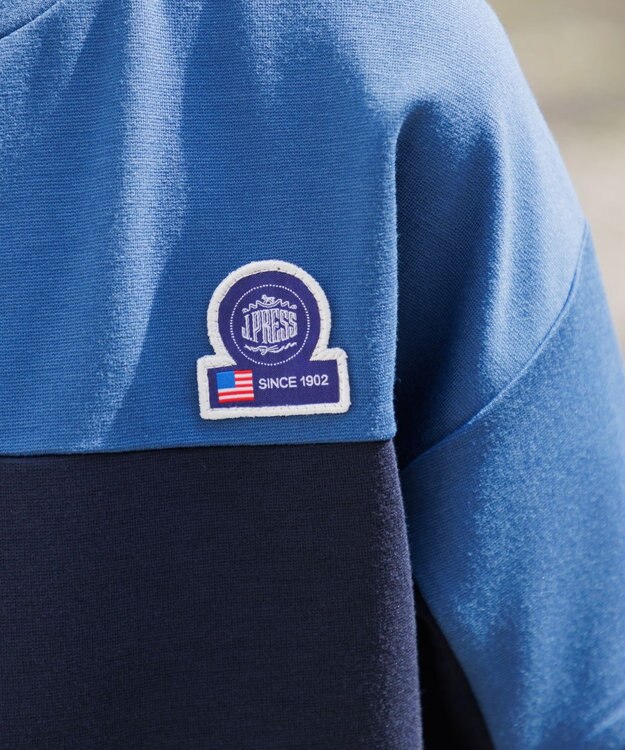 J.PRESS KIDS 【吸水速乾】【100-130cm】ポンチローマ トリコロール 切替Ｔシャツ ネイビー系