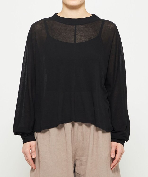 uncrave シアーハイツイストリブ ドルマントップス ブラック