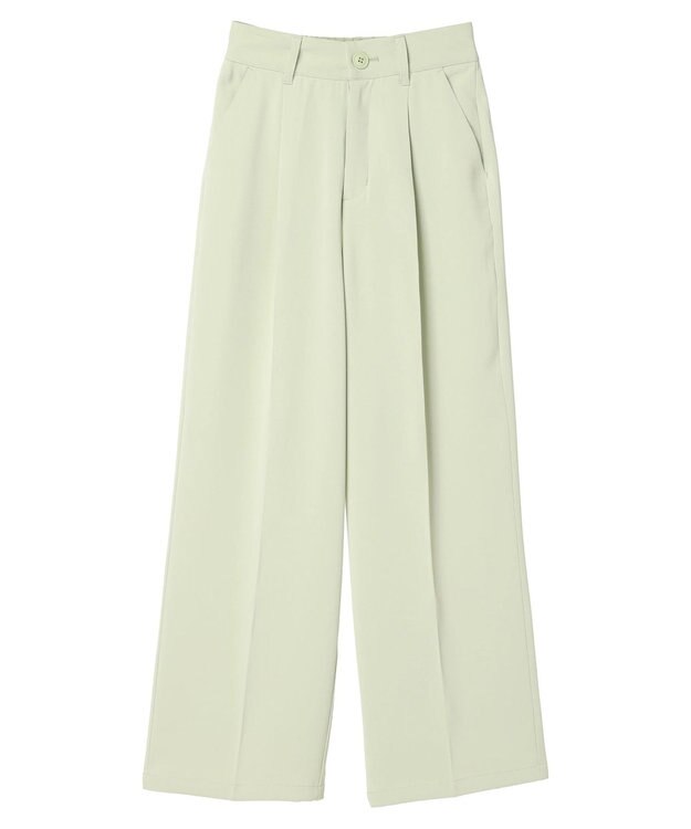 earth music&ecology タックストレートパンツ Light Green