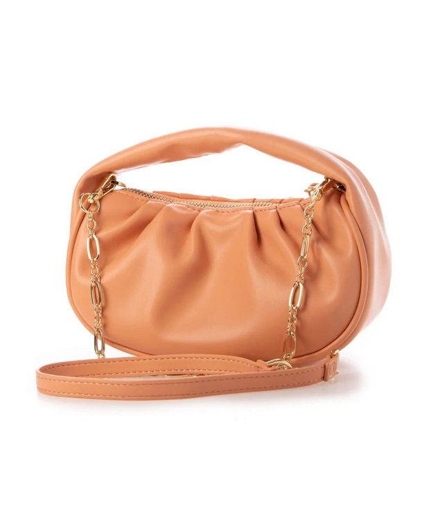 UNBILLION cachecache ハーフムーンギャザー2wayミニショルダー オレンジ