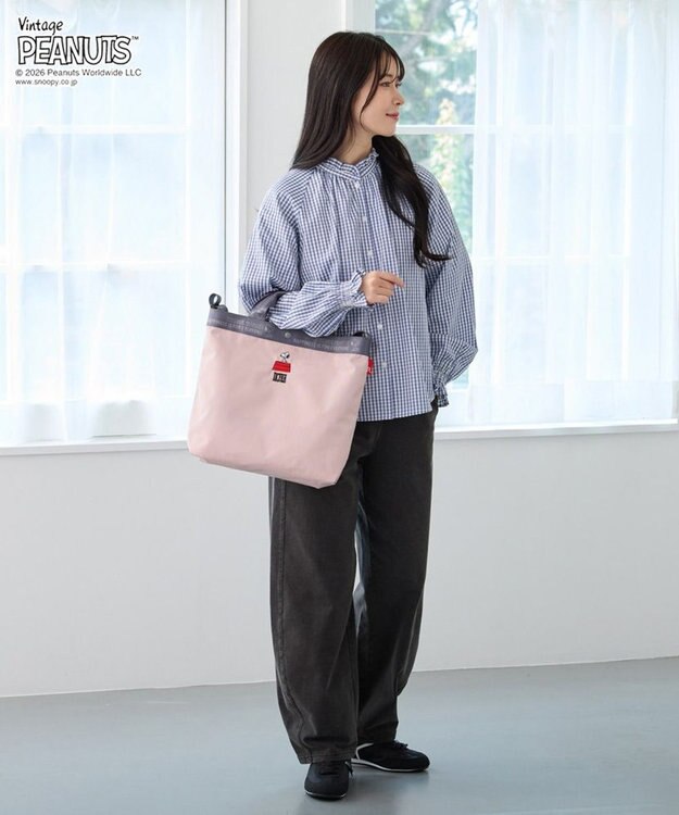 ROOTOTE 8505【ルートート】スヌーピー IP.ミディアム2w.ピーナッツ-1D 02：ピンク