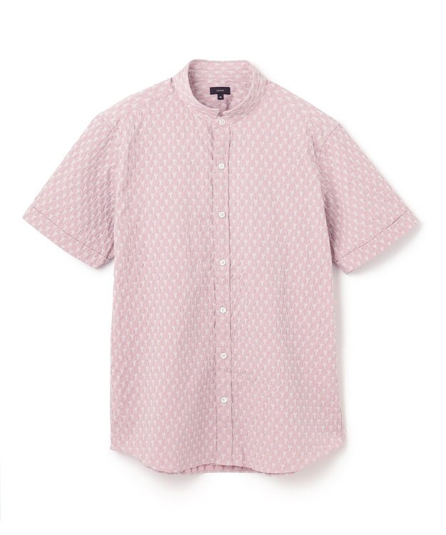 JOSEPH HOMME シガーカッタージャガード　ウイングカラー半袖シャツ ピンク系