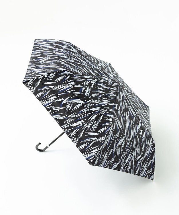 ICB 【一級遮光・UVカット】晴雨兼用 折り畳み日傘 ブラック×ブルー リバース柄系