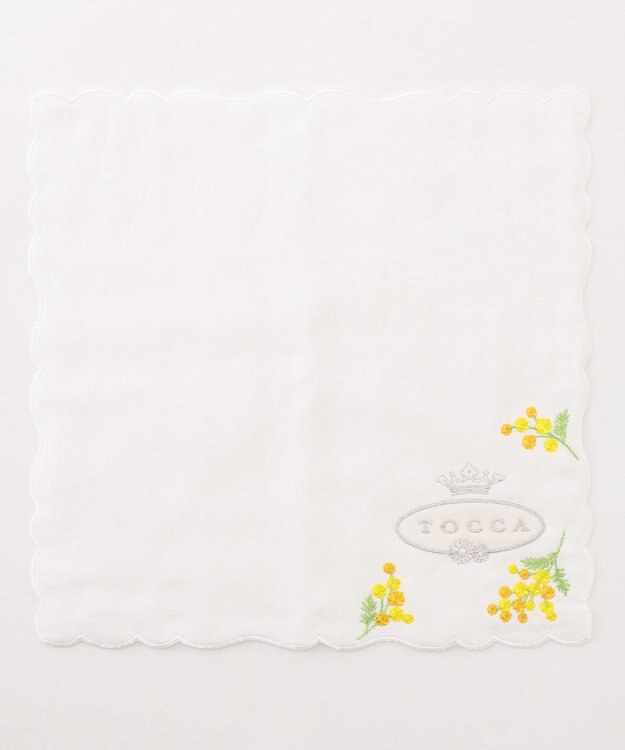 TOCCA AIRY YELLOW PEARL HANDKERCHIEF ハンカチ ホワイト系