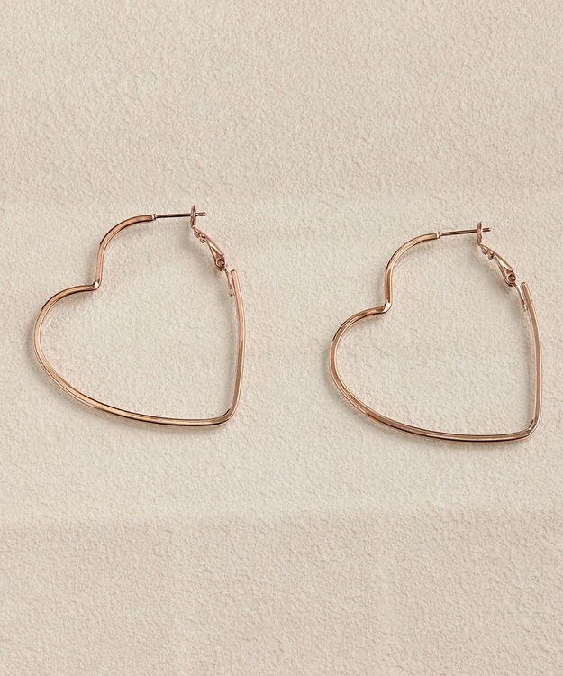 Phoebe ハートフープピアス　ローズゴールド ローズゴールド