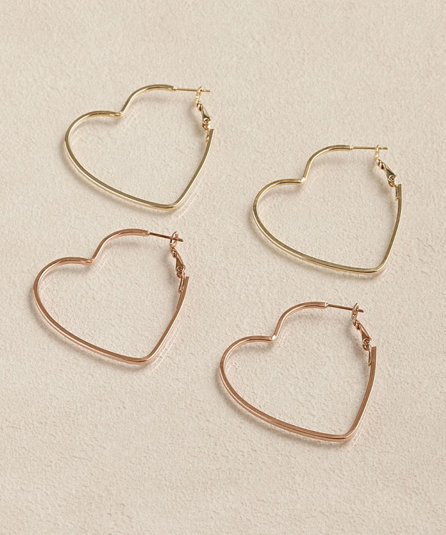 Phoebe ハートフープピアス　ローズゴールド ローズゴールド