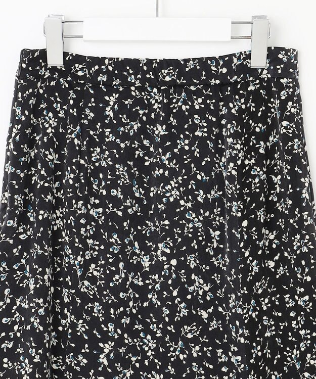 J.PRESS LADIES S 【洗える】ピーチサテン フラワープリント スカート ネイビー系5