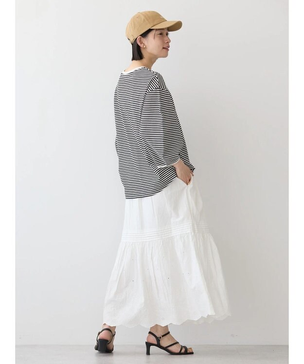 AMERICAN HOLIC インドＣｏｔｔｏｎスカラップ刺繍スカート Off White