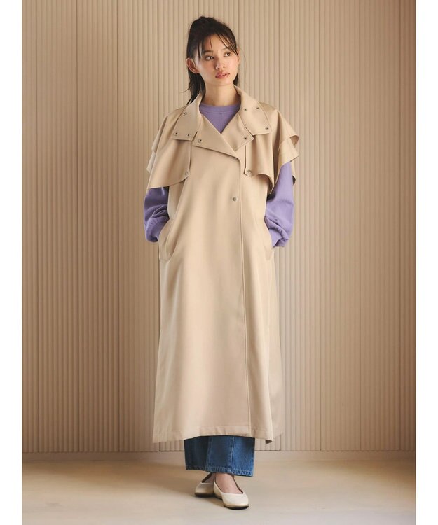 Green Parks ・ＥＬＥＮＣＡＲＥ　ＤＵＥ　トレンチロングベスト Beige