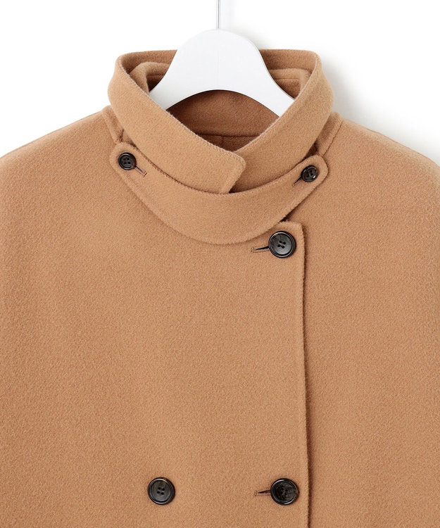 23区 S 【見上愛さん着用/Oggi12月号掲載】ウールライトリバー ポンチョシルエット コート キャメル系