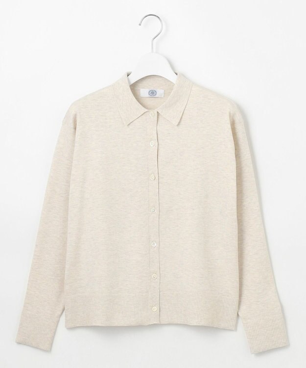 J.PRESS LADIES S 【洗える】ニットポロ カーディガン アイボリー系