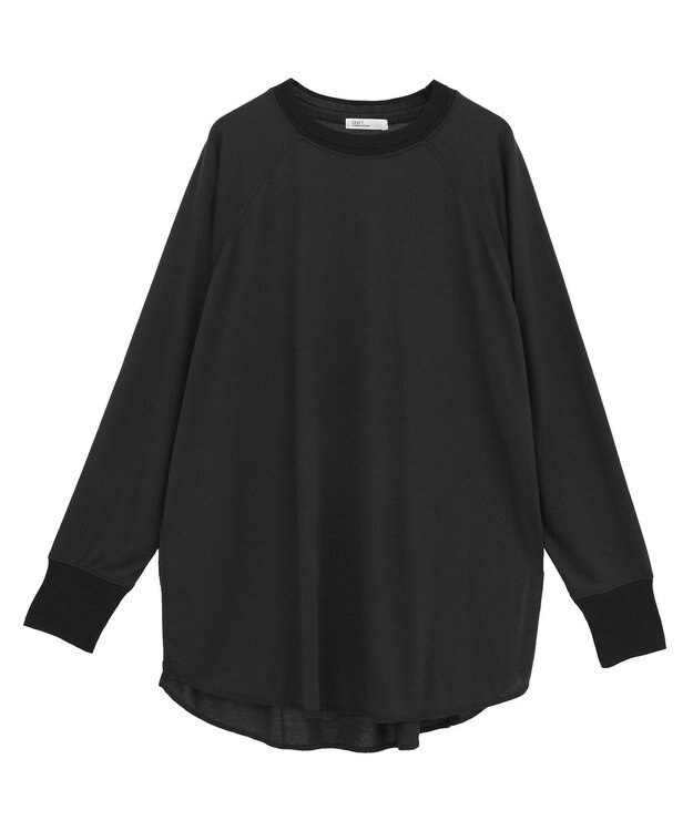 CRAFT STANDARD BOUTIQUE リブ切替ラグランチュニック Black
