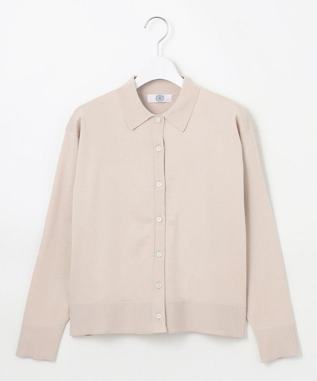 J.PRESS LADIES S 【洗える】ニットポロ カーディガン ベージュ系