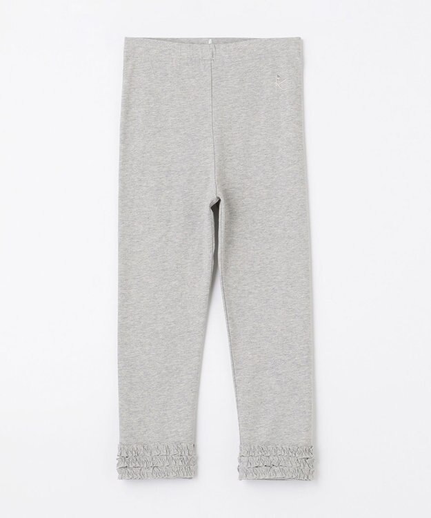 組曲 KIDS 【150-160cm】ストレッチ天竺レギンス（７分丈） グレー系