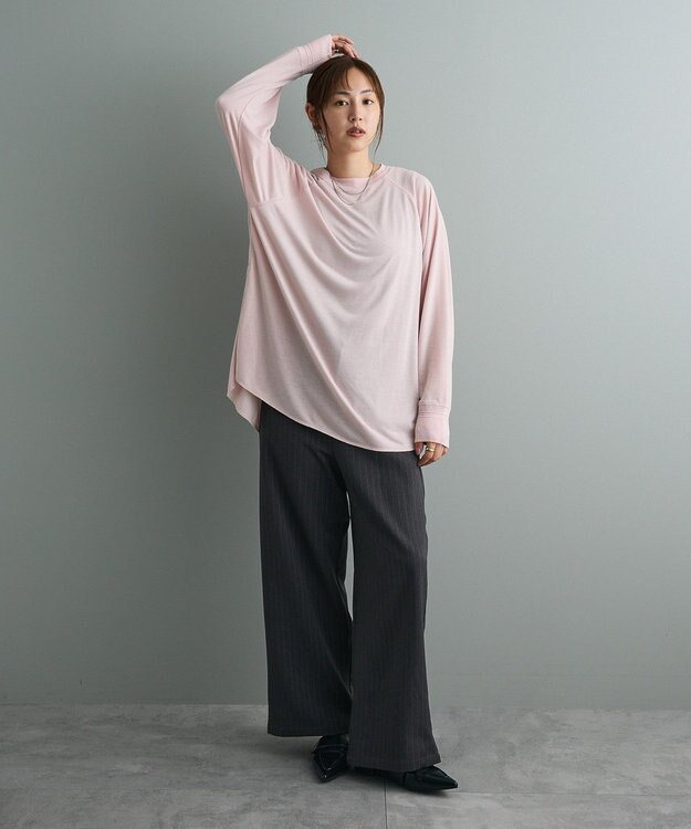 CRAFT STANDARD BOUTIQUE リブ切替ラグランチュニック Pink
