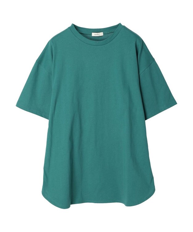 earth music&ecology ラウンドヘムルーズＴ（汗じみ防止） Green