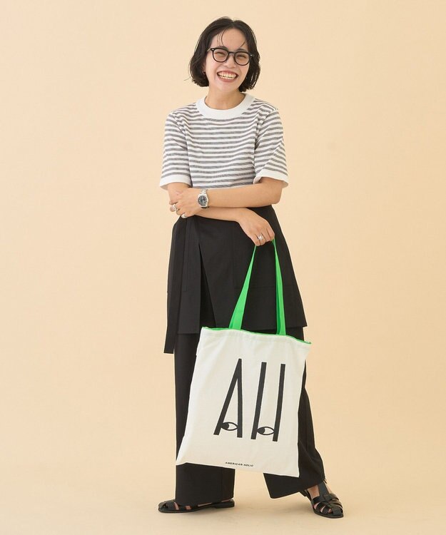 AMERICAN HOLIC カラーハンドルホリホリトートバッグ Green