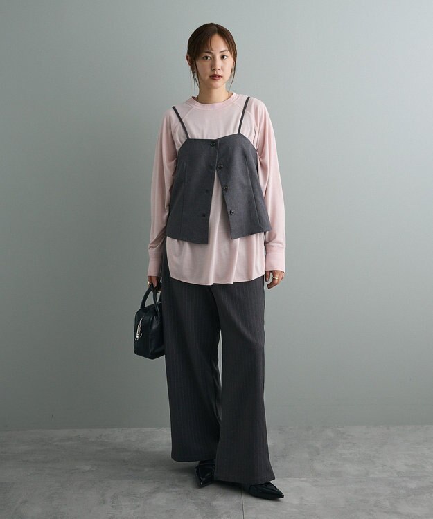 CRAFT STANDARD BOUTIQUE リブ切替ラグランチュニック Pink