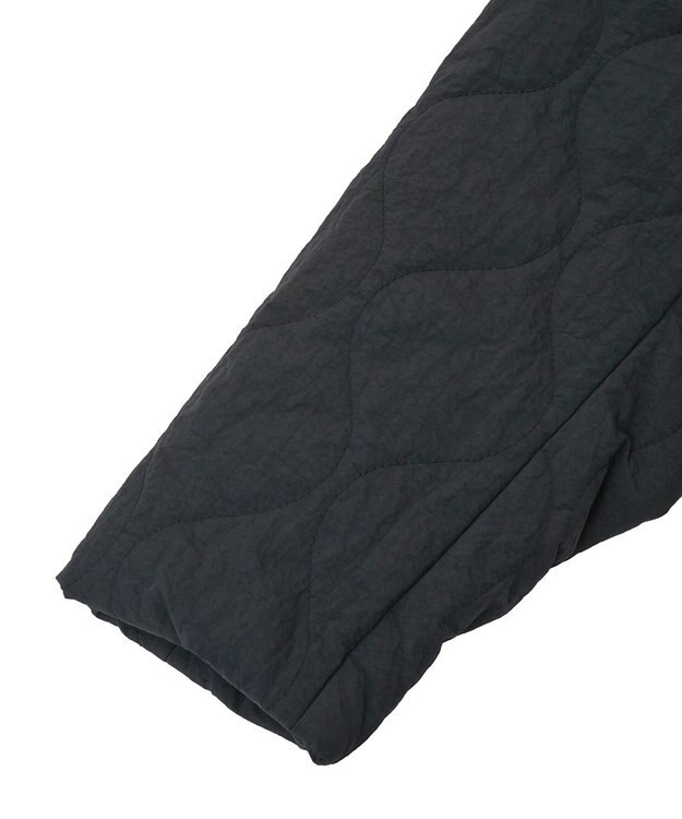 earth music&ecology ボアキルトミドルコート Black