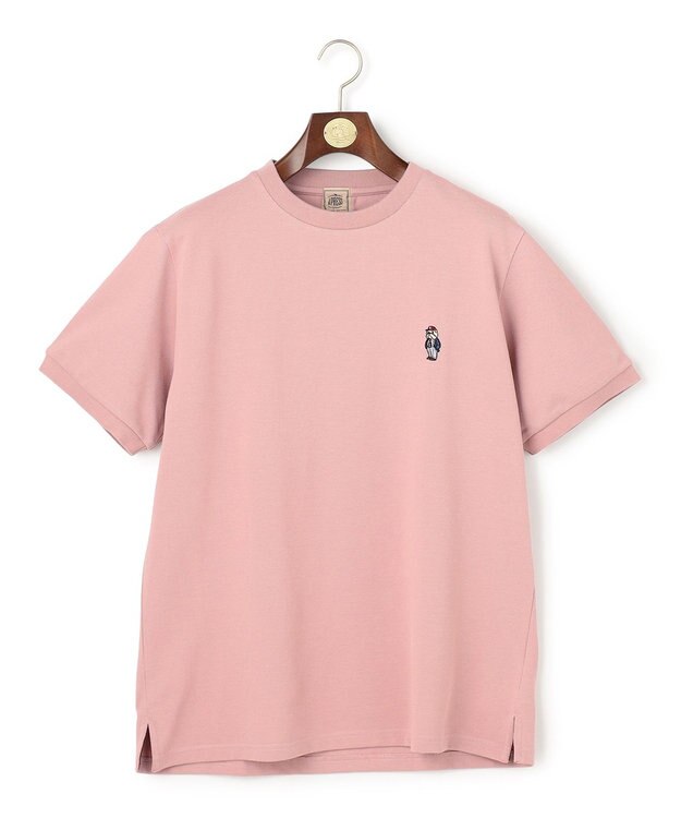 J.PRESS MEN 新デザイン【BULLDOG BOY】カノコレジメン クルーネック Tシャツ ローズ系