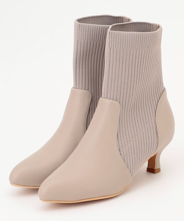 ANY SIS 【23.0~24.5cm】リブポインテッド ブーツ グレージュ