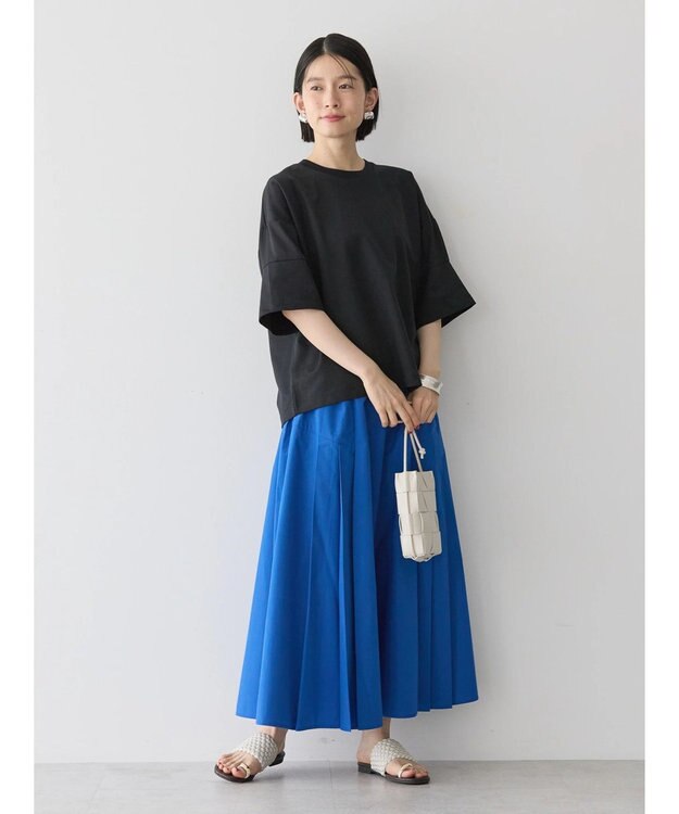 AMERICAN HOLIC 接触冷感タックフレアスカート Blue