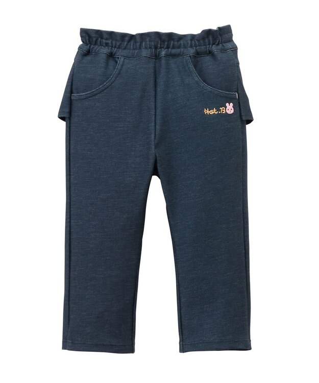 MIKI HOUSE HOT BISCUITS 【80-120cm】 フリル付きストレッチデニムパンツ 紺