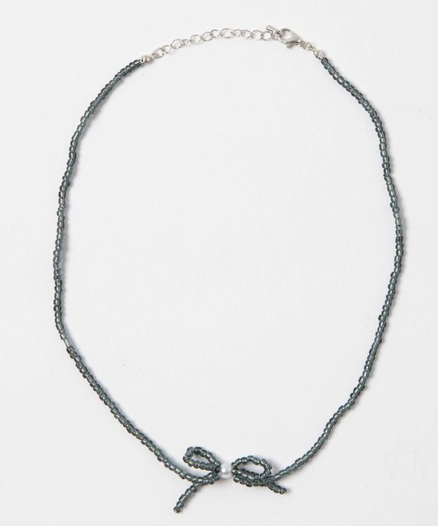 WEGO Lカラービーズリボンネックレス ブラック