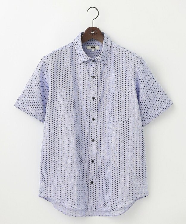 JOSEPH ABBOUD 【キングサイズ・ビジネスシーンに最適・サステイナブル】ソアロンンシャンブレープリント 半袖 シャツ ブルー系5
