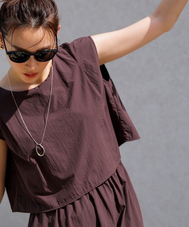 ANY SIS L 【撥水・UVカット】ウォーターサイド ワンピース ブラウン