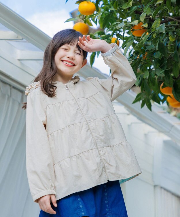 組曲 KIDS 【150-170㎝】 撥水ティアードマウンパ ベージュ